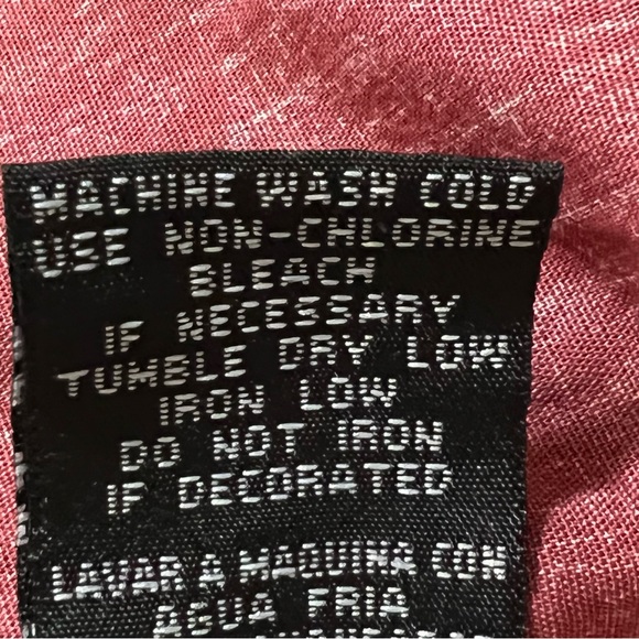 Ocean Current Button Up Red Long Sleeve Collared Geometric - Picture 7 of 11